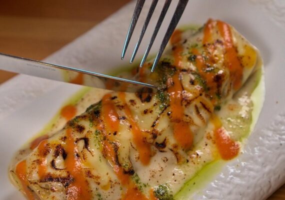 Canelones de Rape y Gambas